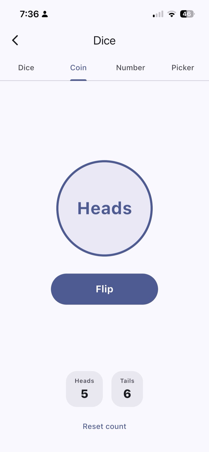 Heads or tails, kept track of.